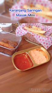 Keranjang Saringan Masak Mini Kentang Goreng Skimmer Utensil - Silver/Golden