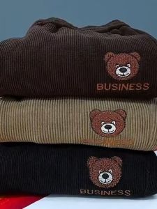 หนาขึ้น ผ้าขนแกะ ผ้าลูกฟูก Harlan กางเกง เอวสูงยาว กางเกงขายาว สําหรับผู้หญิง สไตล์เกาหลี พรางหุ่น Cuffed ฤดูใบไม้ร่วง ฤดูหนาว เสื้อผ้า