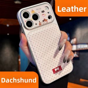 DAIMANG | Red Dots Dachshund Pattern Silicone iPhone Case Full Protection