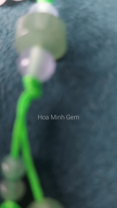 Vòng tay chuỗi 108 hạt đá Mã Não trắng size hạt 6 li phối Aventurine phong cách an nhiên thanh khiết | Hoa Minh Gem