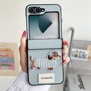 Cartoon PU Leather Shockproof Phone Case for Samsung Galaxy Z Flip 8 7 6 5 4 3 Flip6 Flip5 Flip4 Flip3 5G Hinge Protective Cover