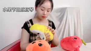 Oldlaiben Fruit Induction Beat Piano Parent Child Interactive Toy Strawberry Banana Carrot Plush Rhythm Doll Mainan Muzik