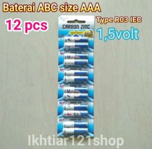 12 BUAH BATU BATERAI ABC A3 BATERAI REMOTE
