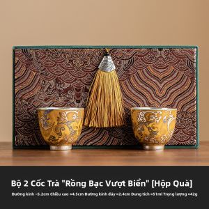 SHUANGYU | Tách Trà Rồng Bạc Sang Trọng Đơn