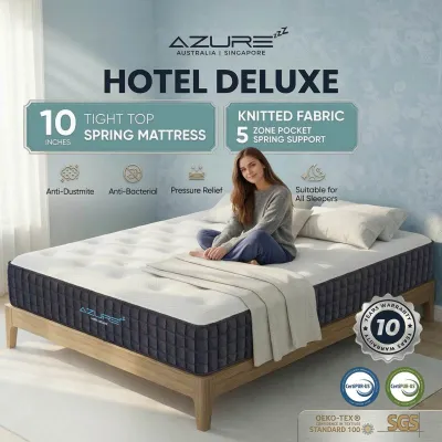 Azure™ 10 inch Hotel Deluxe | Pocketed Spring Mattress | Motion Isolation | Single | Super Single | Queen |King Size