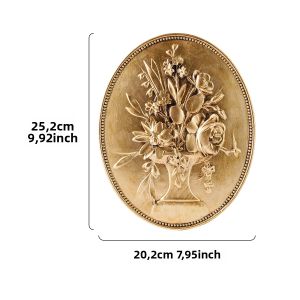1PC Vàng Hình Bầu Dục Giả Giảm Chấn Khắc Nhựa Mặt Dây Chuyền Cho Gia Đình Trang Trí Khách Sạn Và Đạo Cụ Chụp Ảnh Retro Phong Cách Hoài Cổ