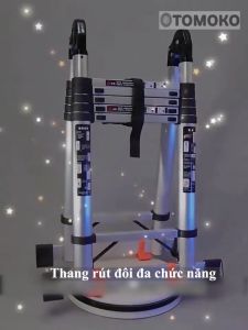 ( Phiên bản PRO Kèm 2 Bánh Xe )THANG NHÔM RÚT ĐÔI TOKOMO Chính hãng Nhật Bản - Chiều dài 3.8M- 5.6M- Bảo hành 12 Tháng