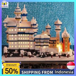 Blok Bangunan Kastil Jaeger Swan Lake / Blok Bangunan Kastil Taj Mahal India Blok Bangunan Puzzle Mainan / Hadiah Ulang Tahun untuk Siswa dan Anak Perempuan