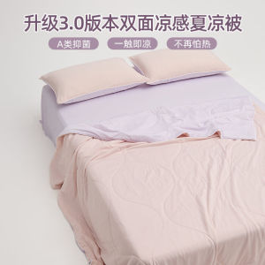Cooling Antibacterial Nylon Summer Quilt Thin Ice Silk Single Double Bed Air Conditioner Quilt Machine Washable Breathable Lightweight
