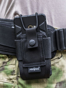 Tactical Walkie-Talkie Bag Shoulder Strap Mobile Phone Waist Bag Universal Arm Bag Molle Attachment Outdoor Sports Fitness Running Travel