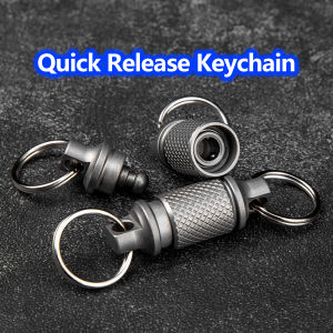 EDC Titanium Alloy Keychain Quick Release Buckle 360 ° Rotation Mini Portable Connector Tool With 2pcs Stainless Steel Keyring