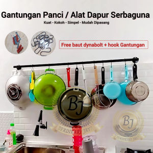 Rak Dapur Gantungan Alat Masak Serbaguna 120cm & 90cm Bahan Besi Kuat Kokoh