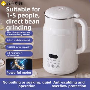 Suning Mini Automatic Low Noise Micro Pressure Juice Maker Home Use Soy Milk Machine Stainless Steel Cup Body with Heating Function