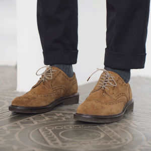 Reversible Flannel Rock Leather Shoes Mens British Style Casual Business Wear K-style Custom Carved Suede Leather Mens Shoes