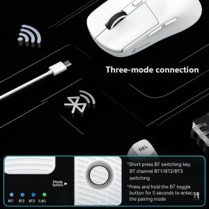 ATTACK SHARK | ATTACK SHARK X6 Magnetic Fast Charging Gaming Mouse wireless 56g-PAW3395 26K DPI Tri-Mode BT5.2/2.4G/Wired,200H Battery RGB