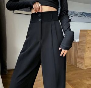 Loose Pants Traousers Wanita-Celana anti Kusut-Celana Kulot Wanita-Celana Kerja Wanita PREMIUM variasi kancing 2