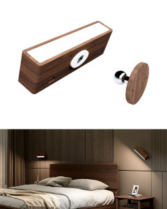 LED Wall Sconces Light Wood Magnetic Attraction Type C Rechargeable Wall Light 360 Rotate Home Decorations Reading Lighting