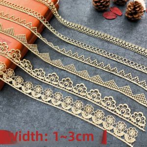 Golden Lace Clothes Decorative Skirt Handmade DIY Material Hem Fabric Cut Out Water Soluble Edge Accessories Lace Boutique