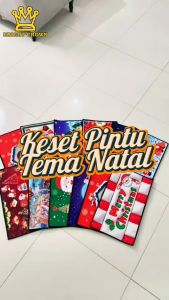 Bright Crown Keset Lantai Motif Natal Bahan Polyester UK 30x50CM / Keset Kamar Motif Natal Anti Slip