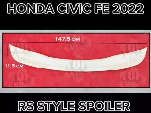 HONDA CIVIC FE 2022 11th GEN RS STYLE SPOILER REAR TRUNK SPOILER DUCKTAIL MATERIAL ABS SPOILER LIP CAR BODYKIT