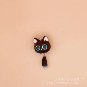 Creative Cartoon Resin 3D Cat Head Keychain Couple Automobile Backpack Pendant Gift Keychain Accessory Fashionable Bag Ornament