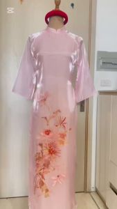 Áo Dài Tết Ivy Áo Dài  Cách Tân Cho Mẹ và Bé Gái Hồng Cúc Vải Organza Cao Cấp Họa Tiết Đính Kết Nổi Tỉ Mỉ Màu Hồng Pastel Xinh Xắn Sáng Da