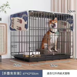 Indoor Dog Cage Medium Large Dogs with Toilet Separation Small Dogs Pet Fence Easy Install Iron Art No Brand Dog Kennel