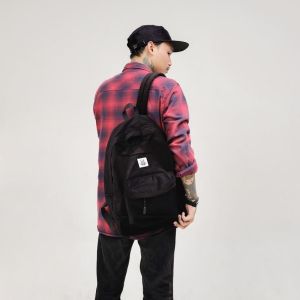 Tas Ransel Bacpack Corduroy Kualitas Premium Black Army