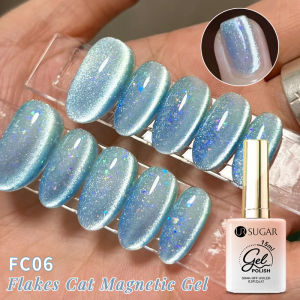 UR SUGAR 15ml Baby Blue Flakes Cat Magnetic Gel With Cloud Silk Effect Summer Nail Art Manicure Soak Off LED UV Gel Nail Varnish