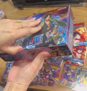 One Piece Collection Cards Kimetsu no Yaiba Poker Card Box Booster Pack Anime Luffy Zoro Nami Chopper TCG Game Playing Game Cards 180Pcs/Box