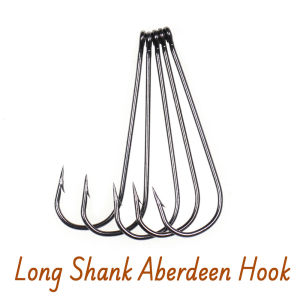 50PCS #16-3/0 Aberdeen Long Shank Fish Hook Sabiki Rig Streamer Fly Hook Saltwater Freshwater Bait Hook