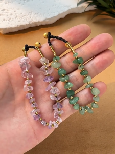 Natural Citrine Crystal Chips Beaded Bracelet Adjustable Braided Rope Lucky Charm Healing Crystal Bracelet Energy Stone Wealth Protection Boho Jewelry Spiritual Gift