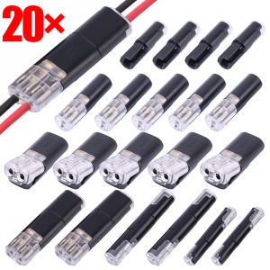 20Pcs Waterproof 2 Pin Way Plug Electrical Connector Car Wire Cable Automotive Electrical Connector Strip Terminal Connection Tools