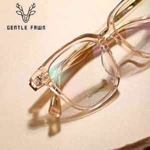 Gentle Fawn Frame Kacamata Lensa Plano Bentuk Kotak Bahan TR90+Acetate Kuat Kokoh Bisa Minus Fashion Pria Wanita 71003