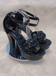 Sandal hils Mavaro motif kepang  tinggi 10cm kode 026a