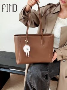 FIND Large Capacity Commuter Tote Bag For Women Fashionable Handbag Zipper Shoulder Bag Laptop Bag Elegant Lady Handbag for Work Dating College