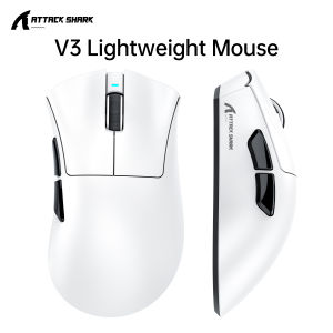 ATTACK SHARK | ATTACK SHARK V3 Ultra-Light Gaming Mouse 25000DPI BT 2.4G Wireless Wired Tri-Mode 1000Hz Polling Rate Omron Microswitches