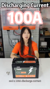 PowMr LiFePO4 200AH 25.6V Lithium Iron Phosphate Battery with Built-in Protection Long Cycle Performance Stable Output