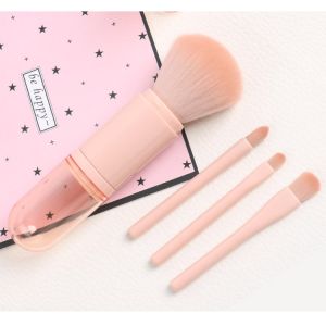 Makeup Brush Travel Set 4in1  Foundation Eyeshadow & Lip Brush with Mini Storage Holder   CHIC&CO.