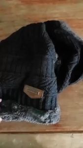 【Local Delivery】2 Pcs Winter Beanie Hat Scarf Set Warm Knit Hat Thick Fleece Lined Winter Cap Scarves for Men and Women