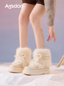 Agsdon | Womens Winter Thick Sole Fur-Lined Snow Boots