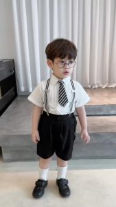 Bộ quần áo set sơ mi công tử bé trai mặc sinh nhật thôi nôi đám cưới 1 đến 7 tuổi BERNIE 0924B06
