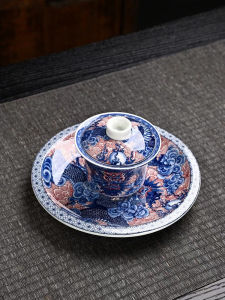 Bộ Ấm Trà Gốm Sứ Sứ Jingdezhen 3 Món Họa Tiết Rồng Họa Tiết Hoa Cỏ Dùng Tại Nhà Bộ Trà Gốm Sứ Trung Quốc Quà Tặng Cho Chủ Nhà