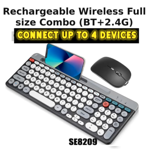 Bluetooth Rechargeable Keyboard - Multi-Device Switch typing between your computer phone Bluetooth Multi-Device Key