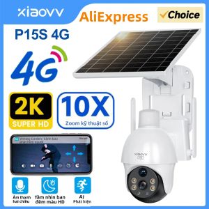 Camera Ngoài Trời Năng Lượng Mặt Trời XIAOVV 4G SIM 6MP PTZ Camera Giám Sát Chống Nước Với Tầm Nhìn Ban Đêm Màu Sắc Cho Nhà Thông Minh