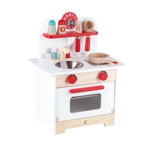Hape | Bộ Đồ Bếp Đỏ & Trắng Phong Cách Retro cho Trẻ Em Giáo Dục