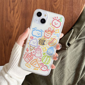 Transparent Protective Phone Case for Apple 14 plus 13 Mini 12 pro Max 11 8 plus 7 6 with Simple Line And Expression Design for Men And Women