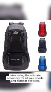 New 60L Large Capacity Water-Resistant Hiking Backpack in Multiple Colors Water Repellent Outdoor Hiking Bag Large Backpack for primary school camping activity (60L)