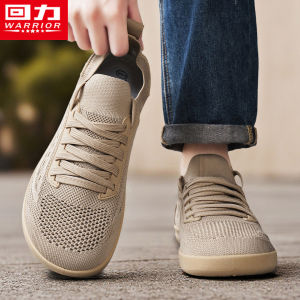 Warrior | Odor-resistant Soft Sole Lightweight Wide Toe Knitted Mens Canvas Sneakers