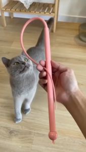 Simulated Mouse Tail Cat Teaser Funny Stick Silicone Pet Interactive Cat Toys
